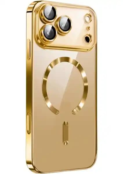 Apple iPhone 17 Pro Max için Magsafe uyumlu şeffaf silikon kamera korumalı kılıf