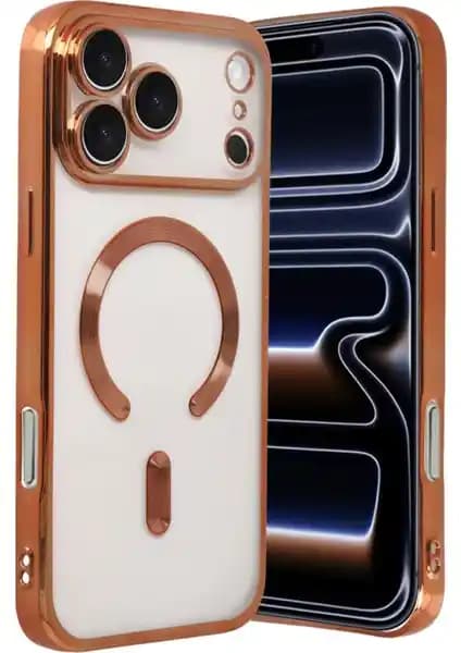 Apple iPhone 17 Pro Max için Magsafe uyumlu şeffaf silikon kamera lensli koruma kılıfı