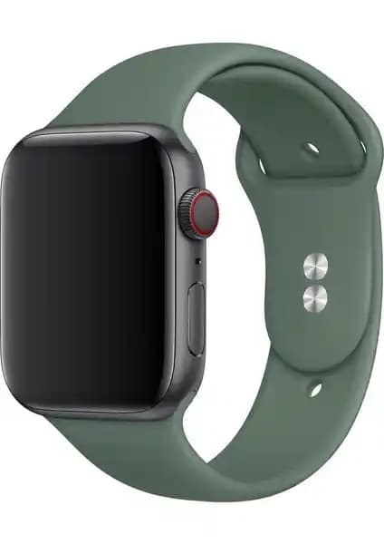 Apple Watch 3-6 için 42-44 mm uyumlu silikon kayış Midnight Fog