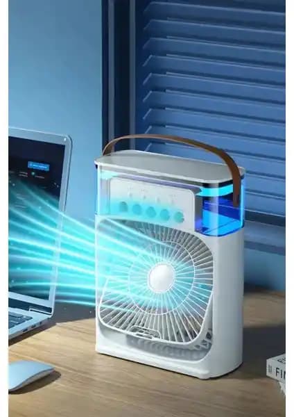 Enshall Yeni Işıklı 600ML 5 Spreyli Mini Vantilatör ile Serinlik ve Nemlendirme Çözümü