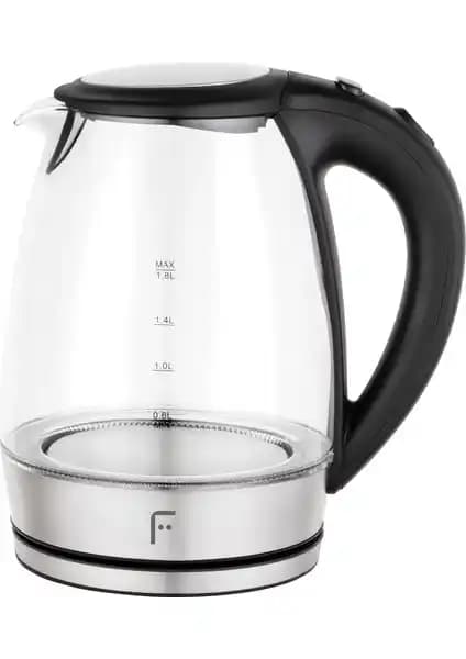 Fakir Ojo Cam Su Isıtıcı Kettle Siyah 2200 W Güç ve Estetik ile Mutfak Dekorunuza Uyum Sağlar