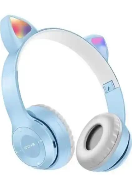 Gül İletişim P47M Bluetooth Kedi Tasarımlı LED Işıklı Katlanabilir Kulaklık