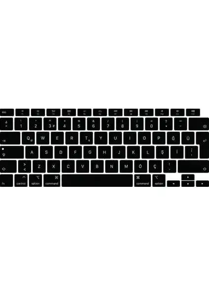 Kızılkaya MacBook Air 13 İnç 2020 M1 Türkçe Q Silikon Klavye Koruyucu Siyah