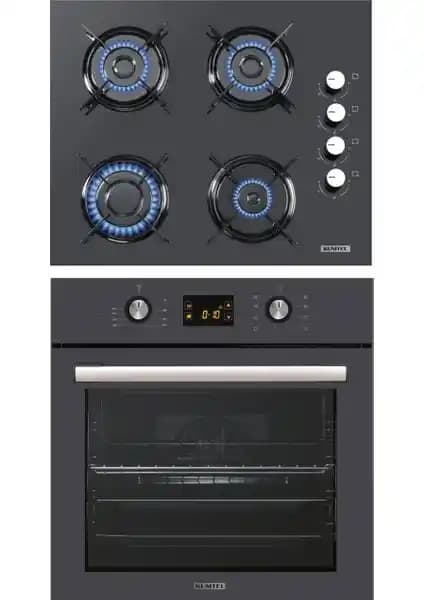 Kumtel Antrasit 2'li Ankastre Seti Modern ve Fonksiyonel Mutfak Çözümü