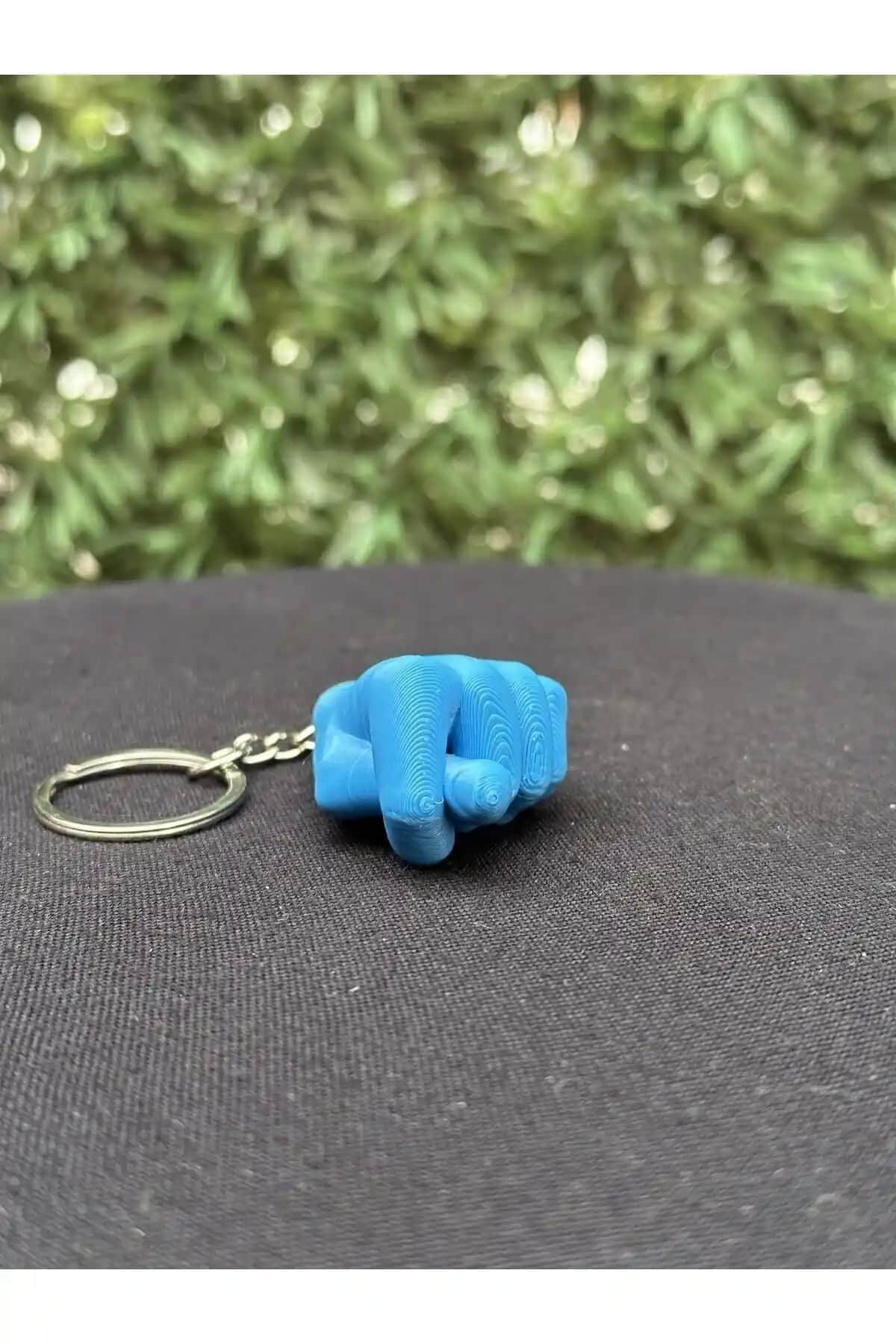 3DBASKILAR Mavi Anahtarlık Şık ve Dayanıklı Metal Tasarım Türkiye Menşei