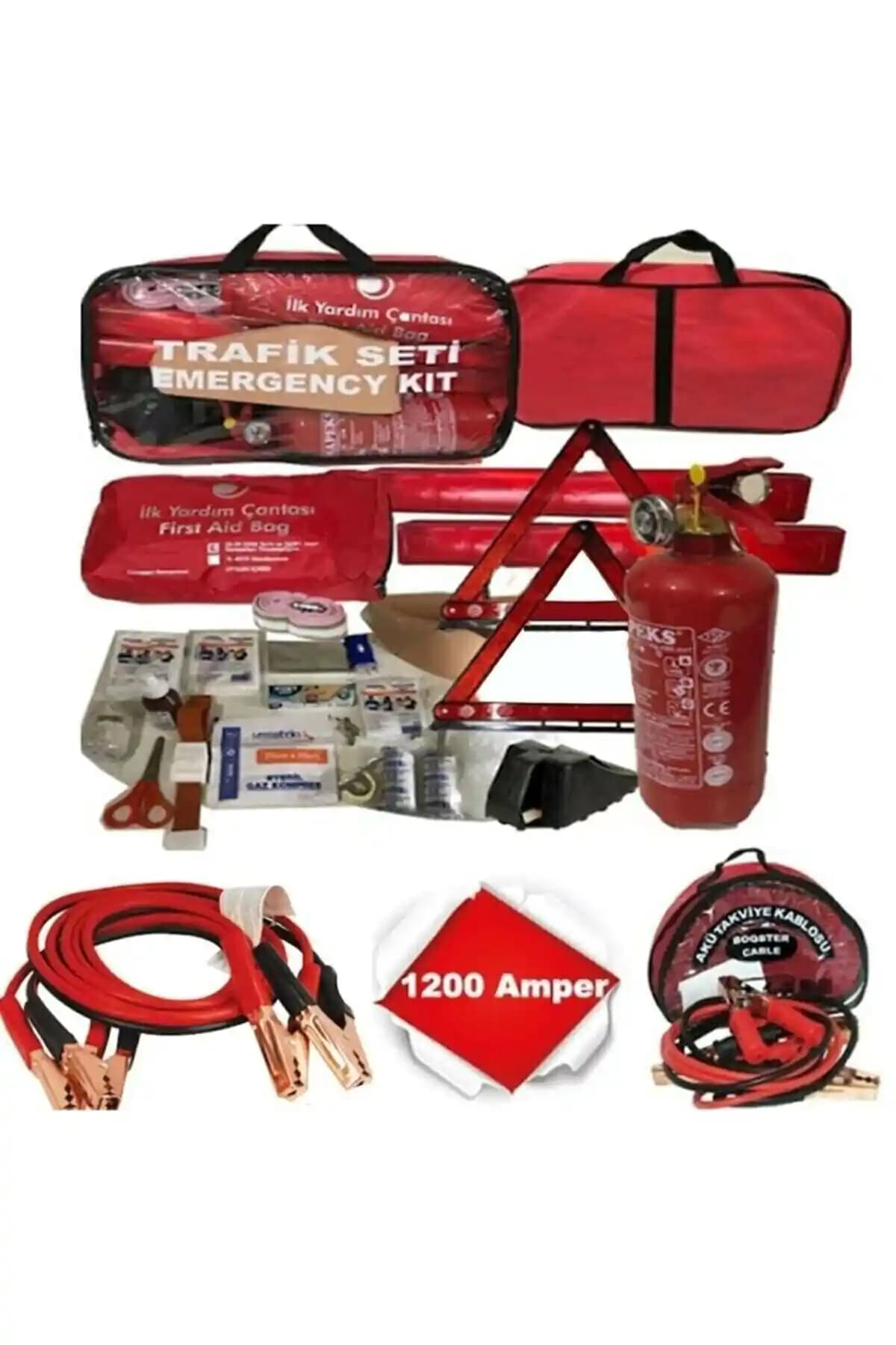 A<dı>feks Çantalı Lüx Trafik Seti ve Akü Takviye Kablosu ile Güvenli Sürüş