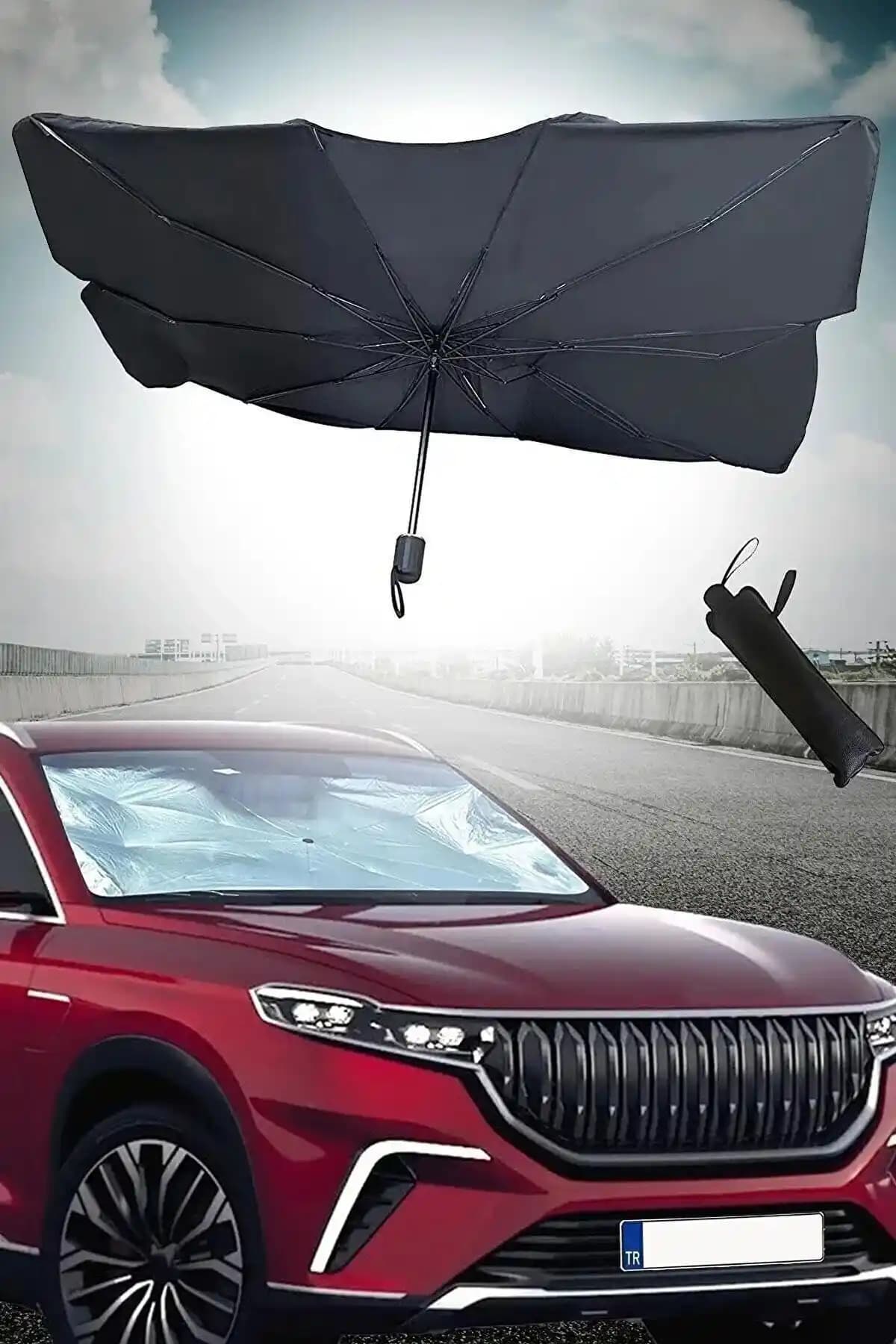 Araba Ön Cam Güneşlik Katlanabilir Güneşlik Şemsiye – Yaz Aylarında Araç İçi Konfor Sağlar