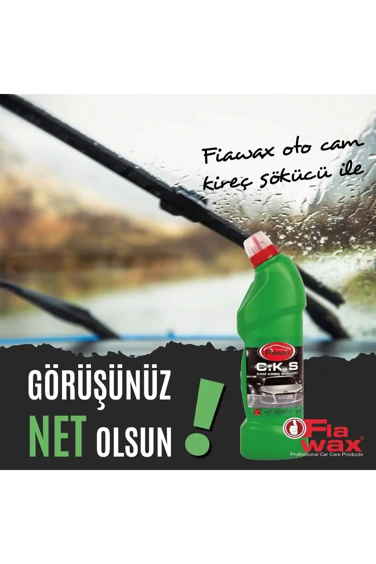 Fiawax Oto Cam Kireç Sökücü 1lt - Güçlü ve Güvenilir Cam Temizleme Çözümü