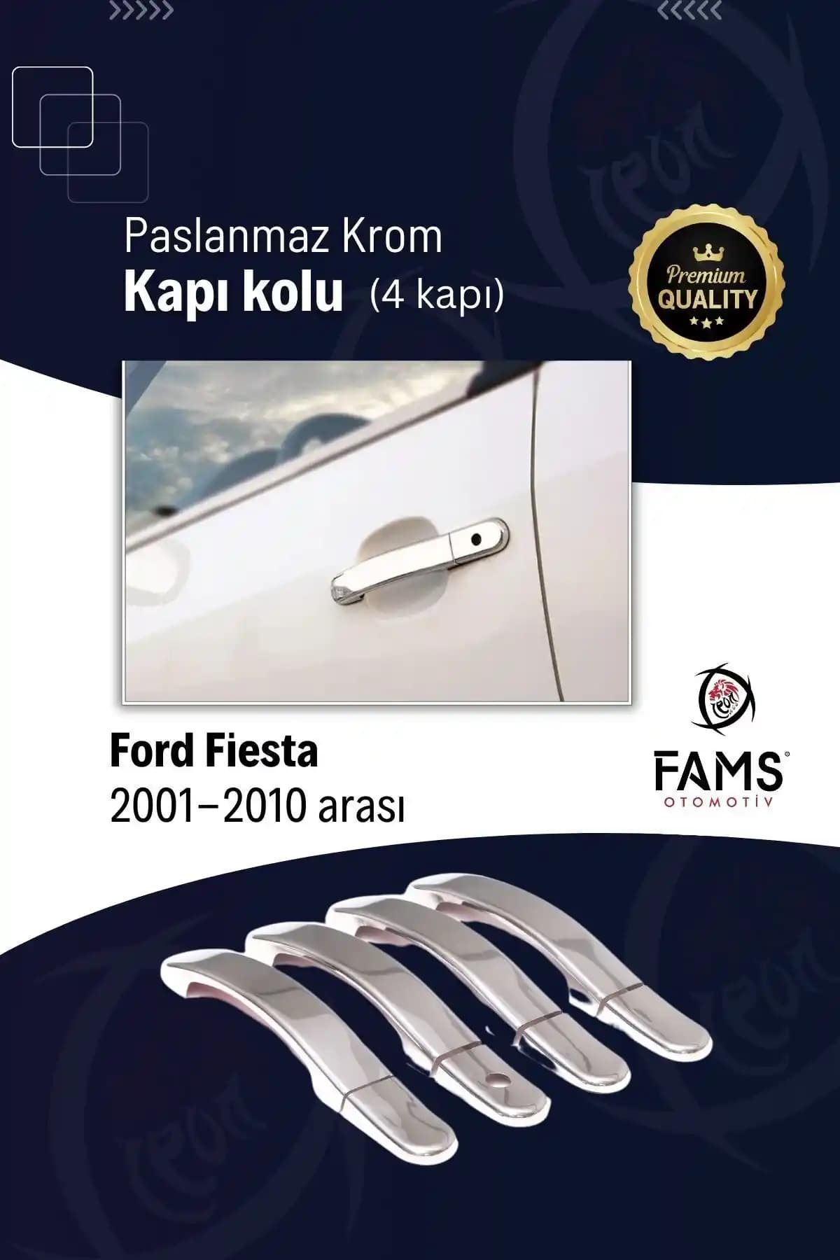 Ford Fiesta için Krom Kapı Kolu Yedek Parça, Dayanıklı ve Estetik Tasarım