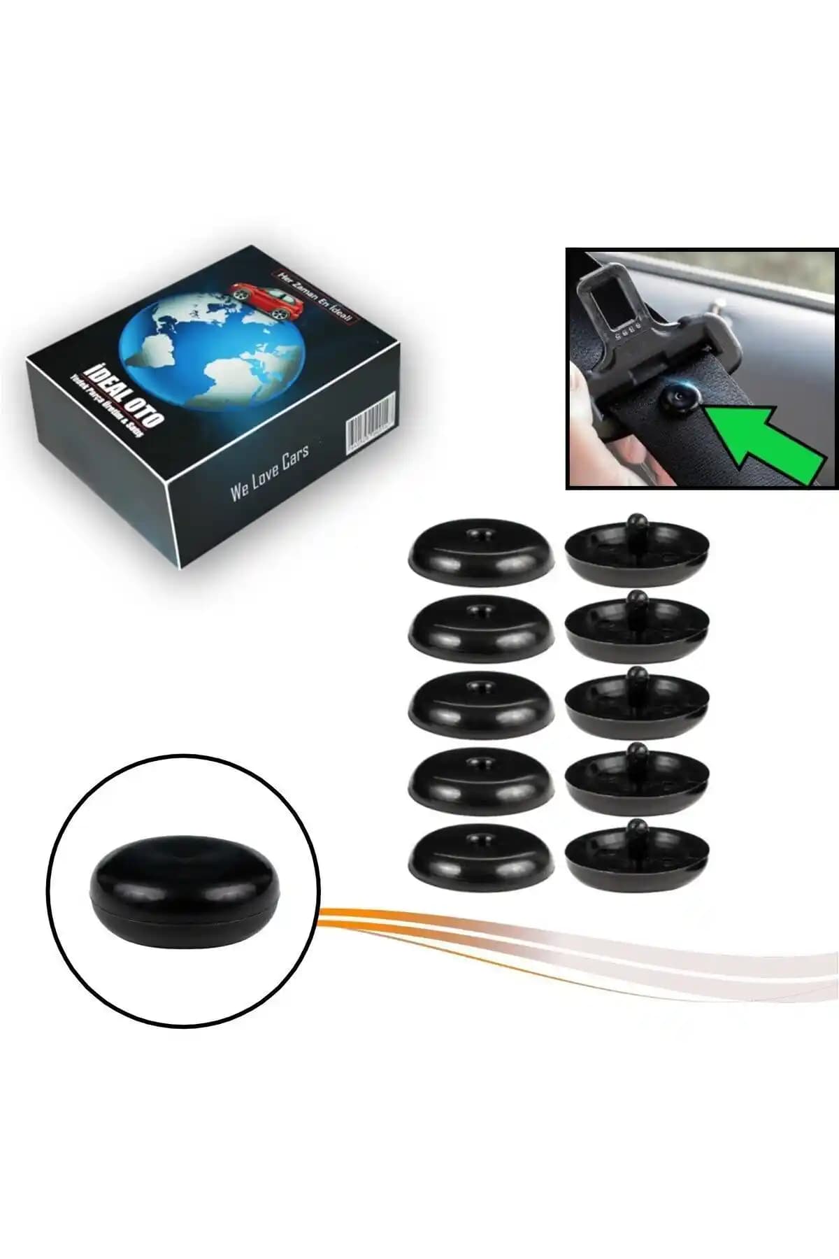 İdeal Otomotiv 5'li Siyah Emniyet Kemeri Çıtçıtı Klipsleri Seti Ürün Tanıtımı ve Özellikleri