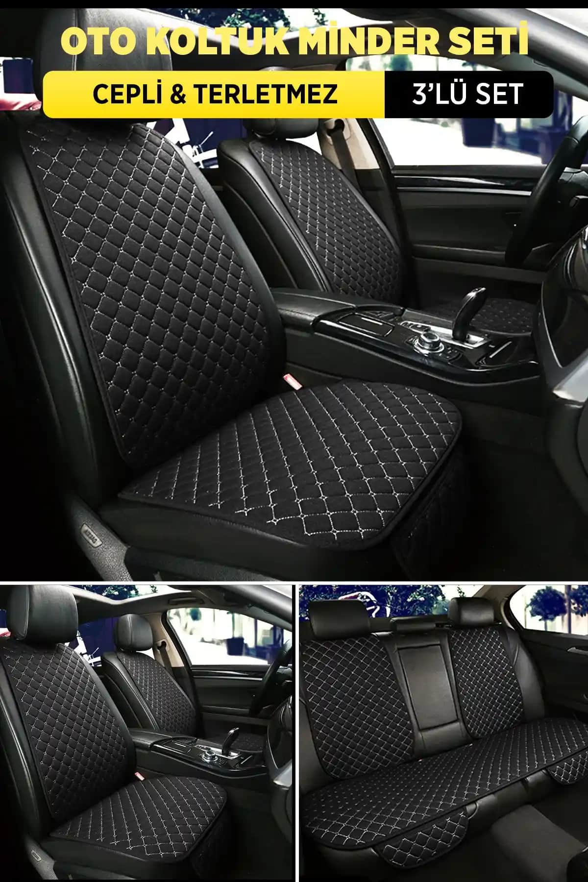 Torpedo Tay Tüyü Kumaştan Üretilmiş Cepli ve Terletmez Oto Koltuk Minderleri Seti