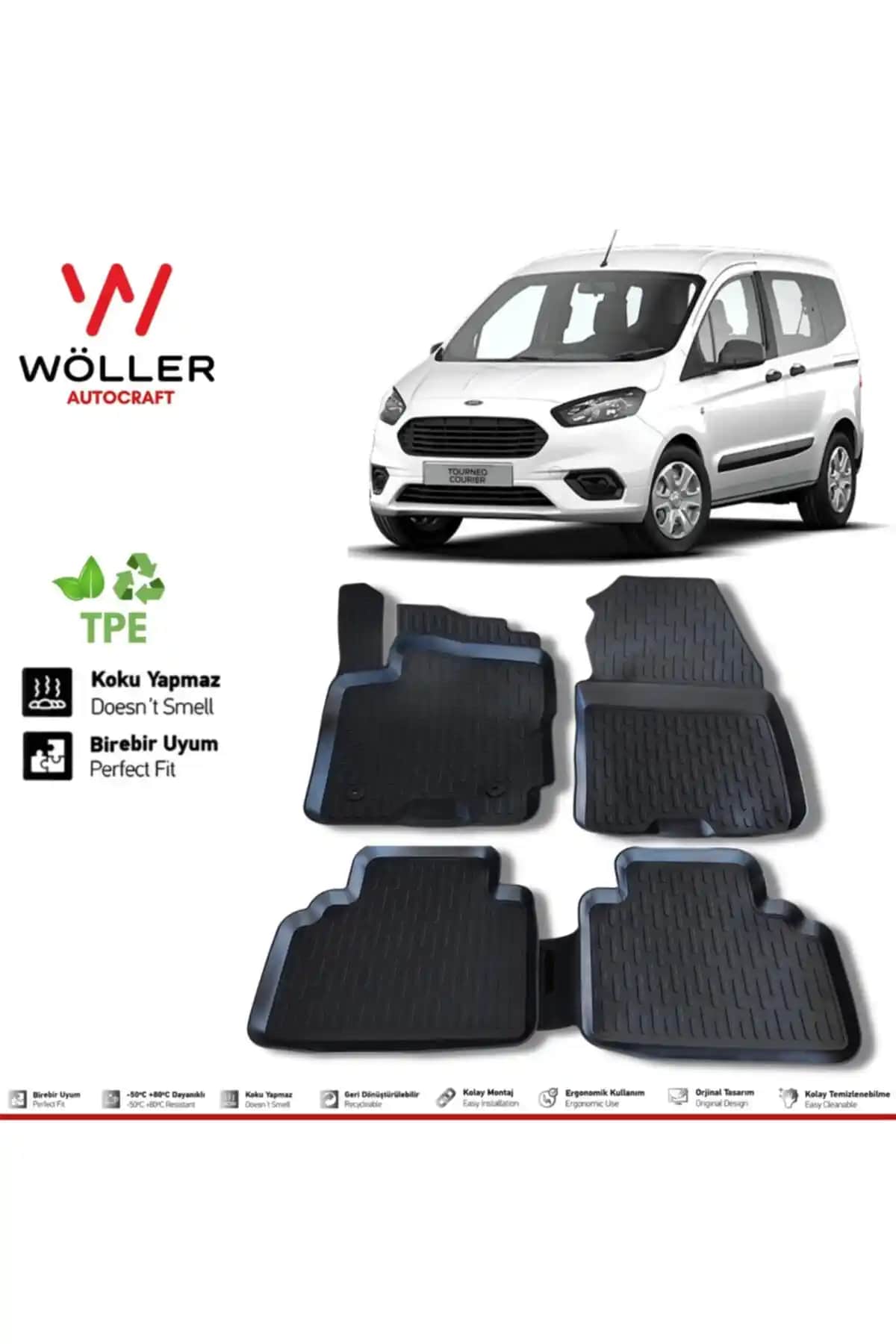 Wöller Ford Tourneo İçin 3D Havuzlu Paspas: Dayanıklı ve Kolay Temizlenebilir Koruyucu Ürün