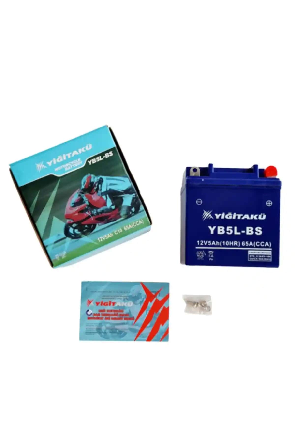Yiğit Akü 12 V 5 Ah YB5L BS Motosiklet Aküsü Güç ve Güvenilirlik Sunar