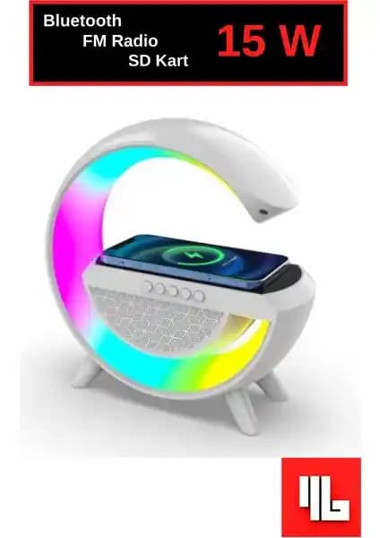 Çok Fonksiyonlu Kablosuz RGB Hoparlör ve Şarj Standı Modern Tasarım ve Çok Yönlü Kullanım
