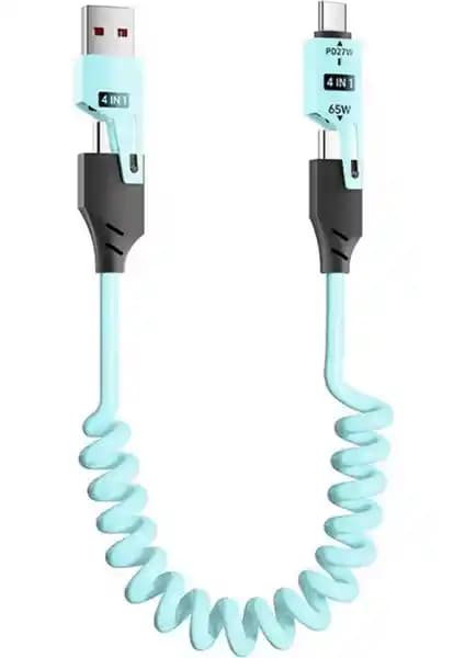 Eima 4in1 Spiral Şarj Kablosu: Çok Fonksiyonlu, Dayanıklı ve Hızlı Şarj Çözümü