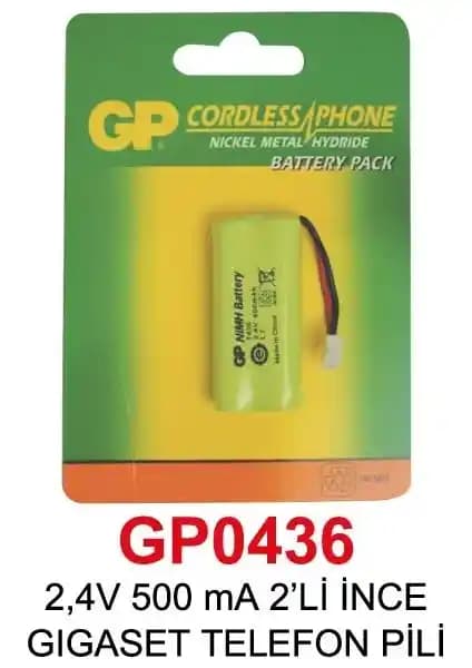 GP 2,4V 500mAh İnce Gigaset Telefon Pili Çift Paket Güç ve Dayanıklılık