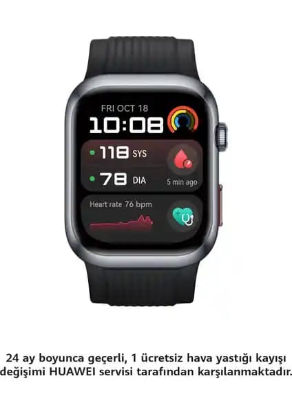 Huawei Watch D2 Siyah Kauçuk ile Gelişmiş Sağlık Takibi ve Modern Tasarım