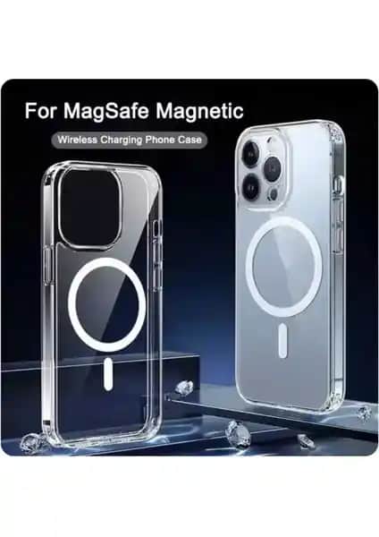 iPhone 14 Pro Max için Magsafe destekli turkuaz silikon koruyucu kılıfı