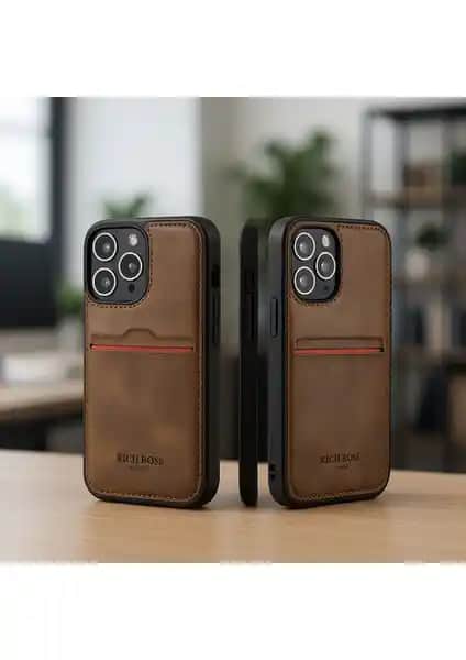 iPhone 16 Pro Max için deri kredi kartlı kılıfı şıklık ve fonksiyonellik sunar