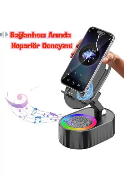 Kleora Kablosuz Işıklı Telefon Hoparlör Standı Modern Tasarım ve Çok Fonksiyonlu Özellikler