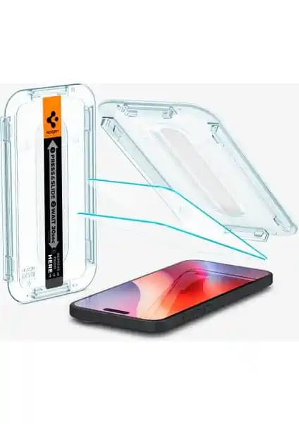 Spigen iPhone 16 Plus ve 15 Plus Cam Ekran Koruyucu Gelişmiş Koruma ve Kolay Uygulama