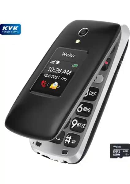 Welio Wkey T300 Siyah Tuşlu Kapaklı Cep Telefonu Dayanıklılık ve Kullanım Kolduğunun Simgesi