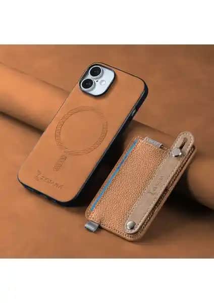Zebana Apple iPhone 16 Plus Uyumlu 2-in-1 Deri Kılıf Şıklık ve Güvenlik Sunar