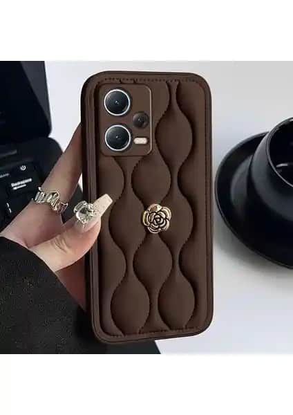 Zebana Xiaomi Redmi Note 12 Pro 5G Uyumlu Camellia Deri Kılıfı Şık ve Dayanıklı Koruma Çözümü