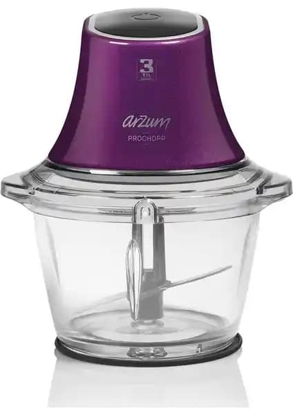 Arzum AR1021 Prochopp Cam Hazneli Doğrayıcı – Mürdüm Renkli, 600 W, 1 L Kapasiteli