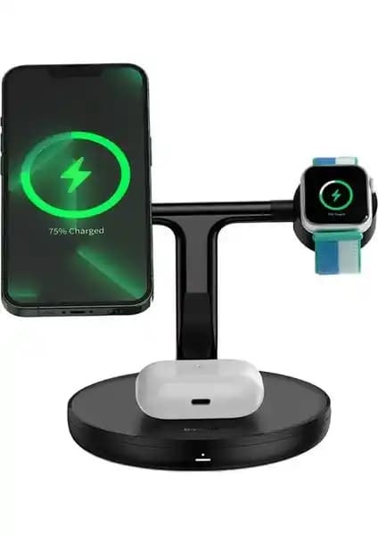Baseus Swan 3 in 1 Kablosuz Manyetik Braket: Evrensel 20W Hızlı Şarj İstasyonu