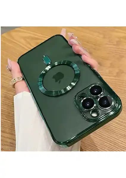 Dexmon iPhone 13 Pro İçin MagSafe Uyumlu Kameralı Esnek Silikon Kılıf İnce Profil