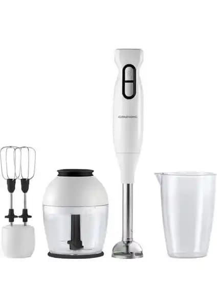 Grundig HBS 1010: 700 W güçle çok yönlü el blender; turbo ve haznelerle hızlı karıştırma