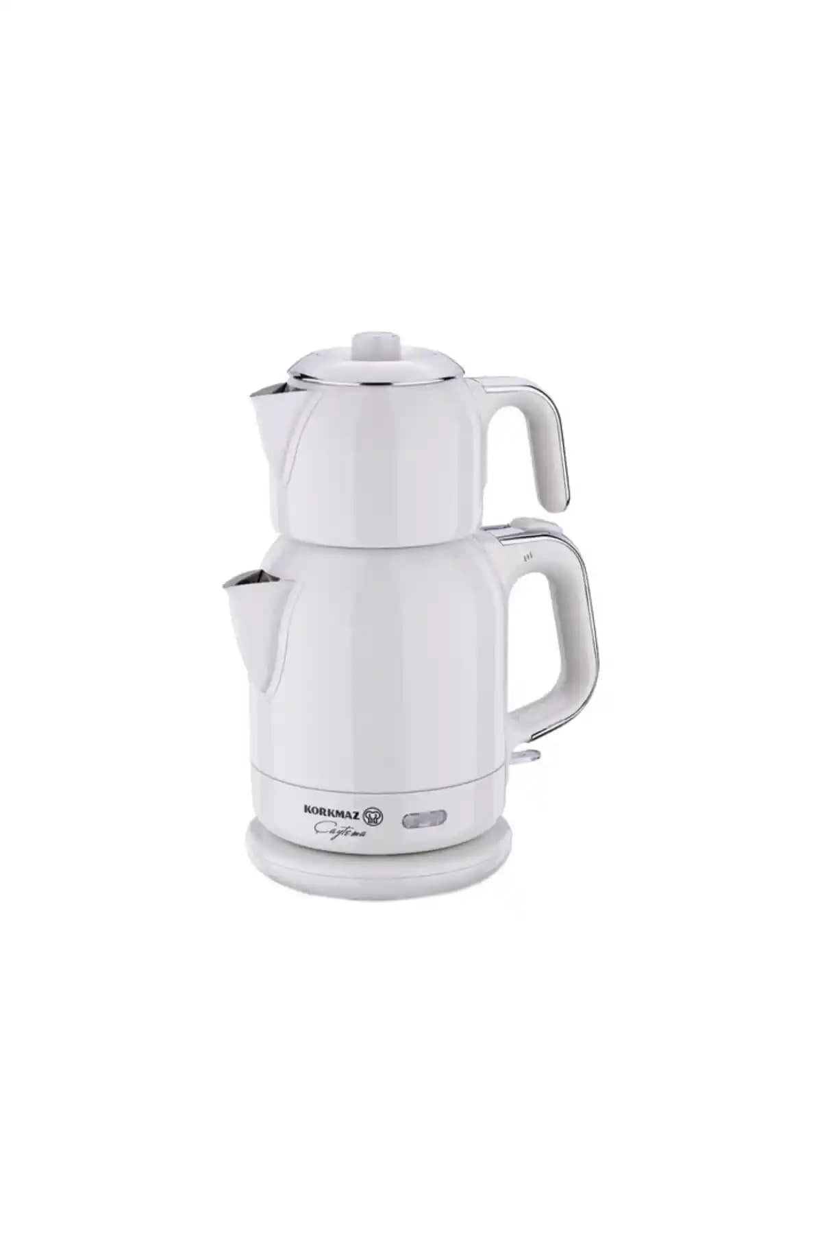 KORKMAZ A331-08 Çaytema Çaydanlık: Vanilyakrom Kaplama ve Gizli Rezistans Özellikleri