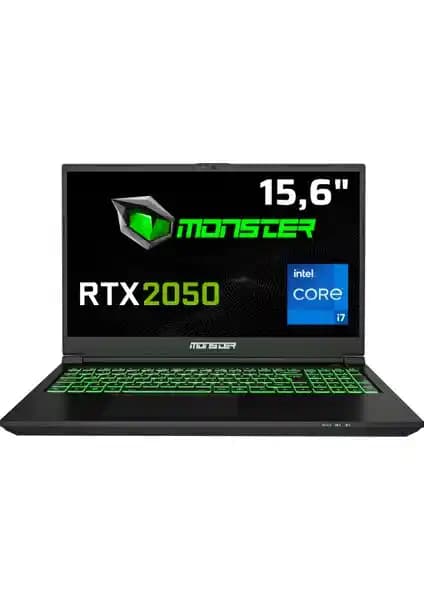 Monster Abra A5 V21.3.4: 12.Nesil i7, RTX 2050, 15.6” FHD 144 Hz Oyun Dizüstü Bilgisayarı