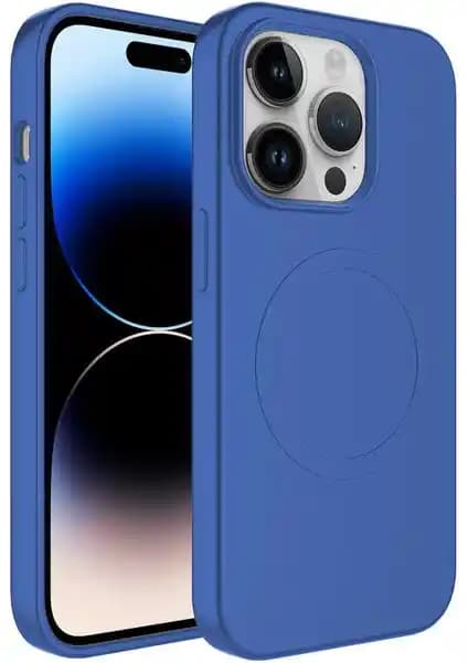 Pastel Mavi Silikon Kılıf MagSafe Uyumlu iPhone 12 Pro için Şık ve Dayanıklı Koruma