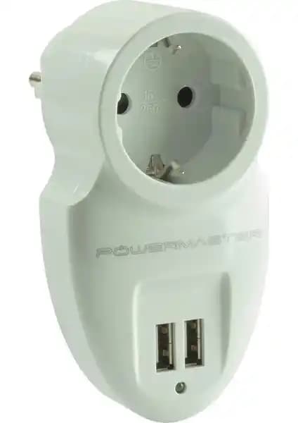 Powermaster Akım Korumalı İki USB'li Tekli Priz: Ev ve Ofis İçin Güvenli Güç Dağıtımı
