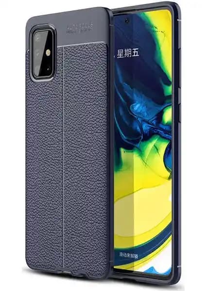 Samsung Galaxy M31s için Deri Görünümlü Lux Silikon Arka Kapak Kılıfı - Şık Koruma