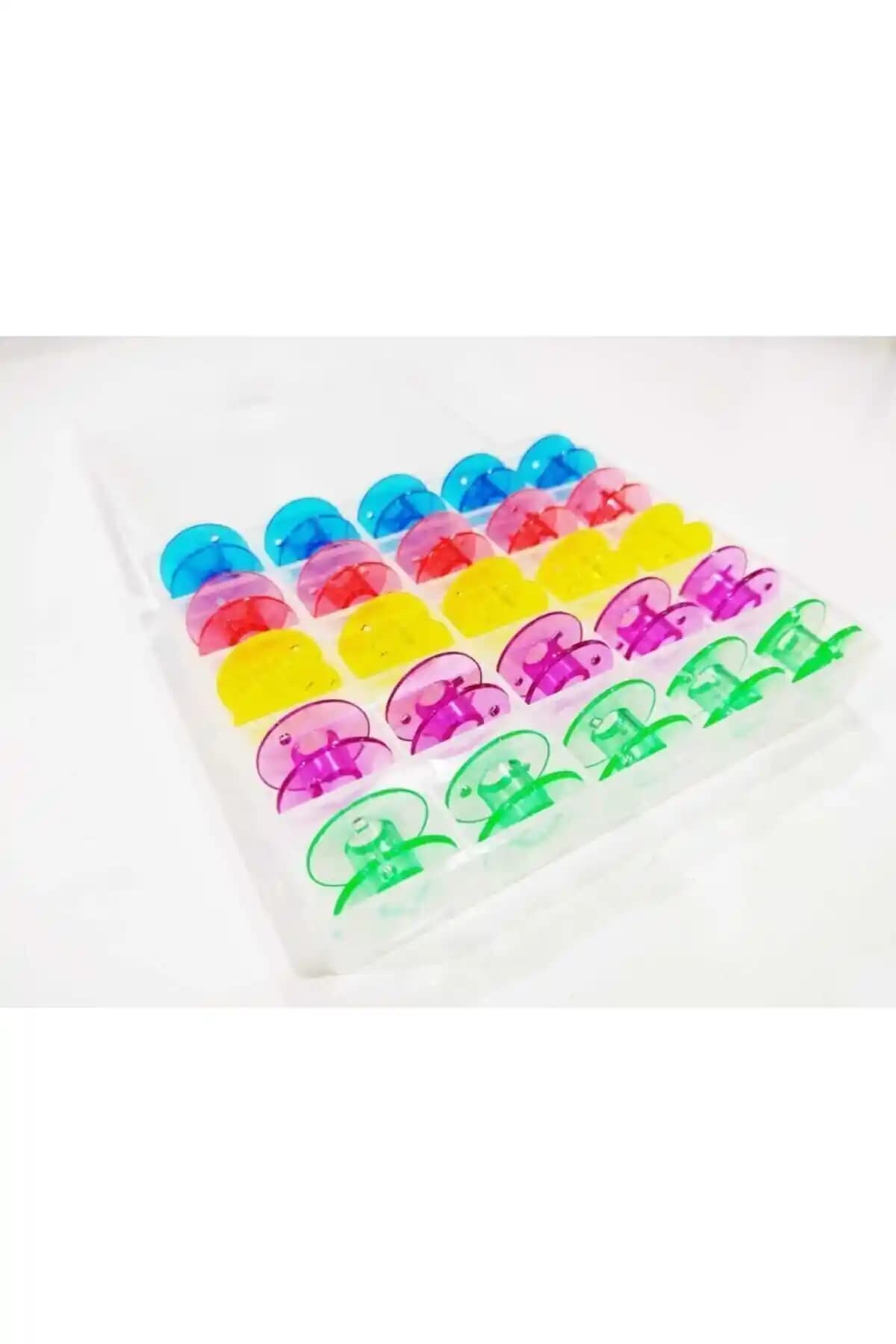 SINGER Ev Tipi Plastik Masura Kutusu: 25 Renkli Masura Seti ile Hızlı ve Düzenli Referans