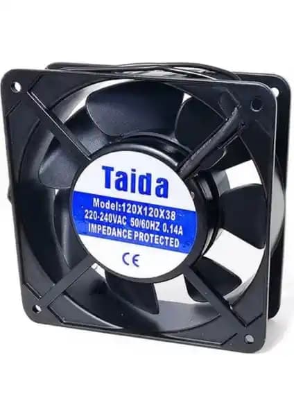 Taida 120X120X38 Kare Kasa Fanı – 220V AC, 3 Hız Seçeneği, Sessiz ve Dayanıklı