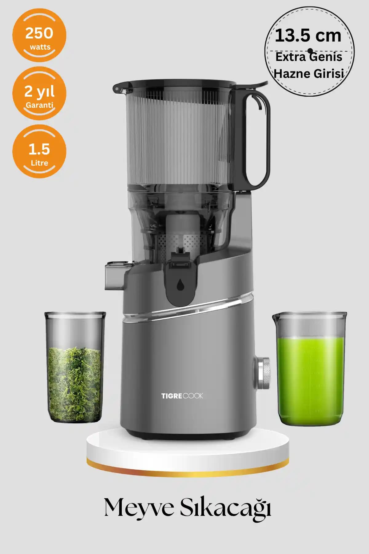 TIGRECOOK Yavaş Sıkım Katı Meyve Sıkacağı: Sorbe ve Dondurma İçin Çok Yönlü Ev Cihazı