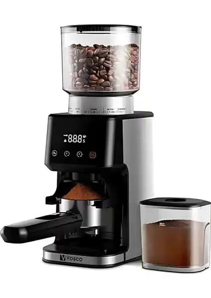 Vosco Dijital Espresso Kahve Öğütücü: 51 Seviyeli Ayarlı ve Dayanıklı, Güçlü Tasarım
