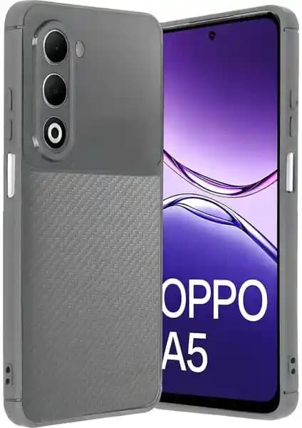 Wowacs Oppo A5 4G Uyumlu Silikon Kılıfı: Karbon Desenli Kamera Korumalı Tasarım