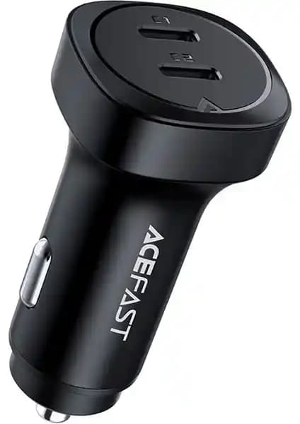 Acefast 72W 2X USB-C Araç Şarj Adaptörü - Hızlı ve Güvenilir Çoklu Cihaz Şarjı