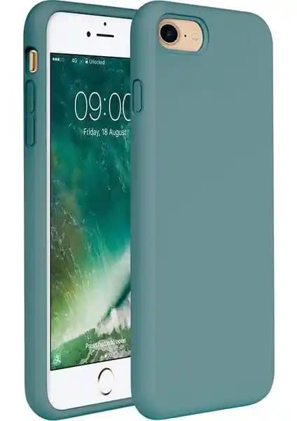 Apple iPhone 7/8/SE 2020 Lansman Silikon Kılıfı Haki Yeşil Şıklık ve Koruma Bir Arada