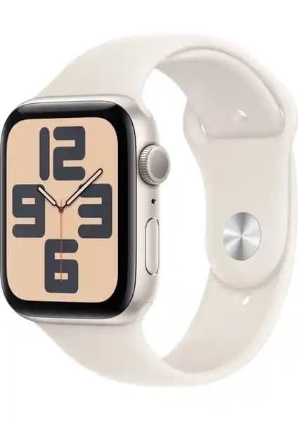 Apple Watch SE GPS 44 mm Yıldız Işığı Alüminyum Kasa ve Spor Kordonla Sağlıklı ve Şık Bir Giyilebilir Teknoloji