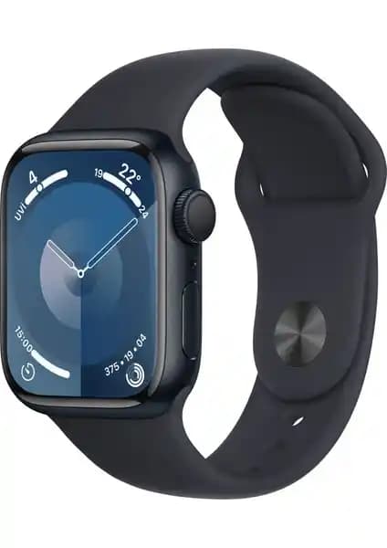 Apple Watch Seri 9 GPS 41mm Gece Yarısı Alüminyum Kasa Spor Modeli