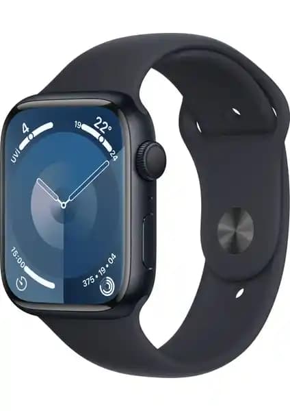 Apple Watch Seri 9 GPS 45mm Gece Yarısı Alüminyum Kasa Spor Kordon — Şıklık ve İşlevselliğin Birleşimi