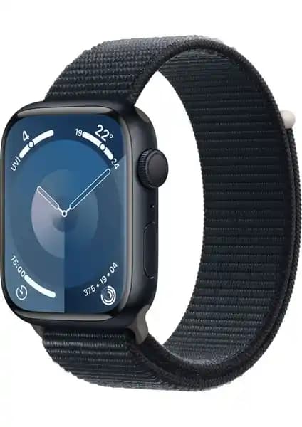 Apple Watch Seri 9 GPS 45MM Gece Yarısı Alüminyum Kasa Spor Loop ile modern yaşam tarzına uygun saat