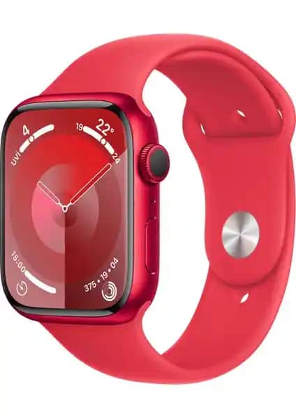 Apple Watch Series 9 GPS 45mm Kırmızı Alüminyum Spor Kordon ile Şık ve Fonksiyonel Akıllı Saat