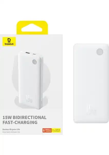 Baseus Airpow Lite Powerbank 10.000 mAh 15W Hızlı Şarj ve Modern Tasarım ile Günlük Kullanım İçin Uygun